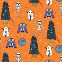 Character Halloween 3 Star Wars Ghost Crew Orange Darth Vader Storm Trooper R2-D2 Yoda Costumes Cotton Fabric per half metre