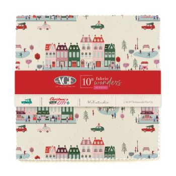 Christmas in the City Full Collection Art Gallery Fabrics Charm Pack 42 Precut 10 inch Squares Layer Cake Cotton Fabric Stack