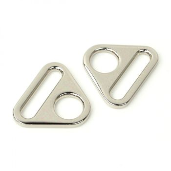 Sallie Tomato Two Triangle Rings 1" Nickel - 2 Pack