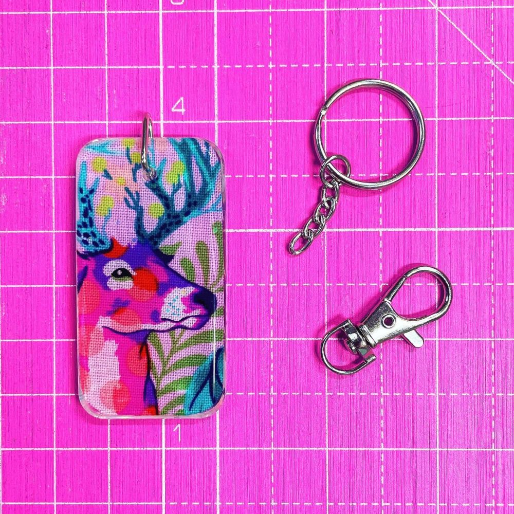 Exclusive Sewie Bowie Collab Tula Pink Tiny Beasts Deer John Glimmer Resin Charm Fob