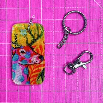 Exclusive Sewie Bowie Collab Tula Pink Tiny Beasts Deer John Glow Resin Charm Fob