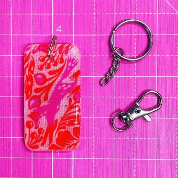 Exclusive Sewie Bowie Collab Tula Pink Tiny Beasts Out Foxed Glimmer Resin Charm Fob
