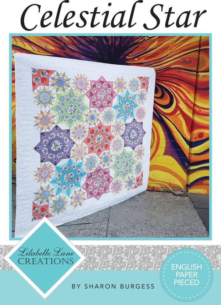 Lilabelle Lane Creations Celestial Star Quilt Pattern, Complete EPP English Paper Piecing Paper Piece & Template Pack