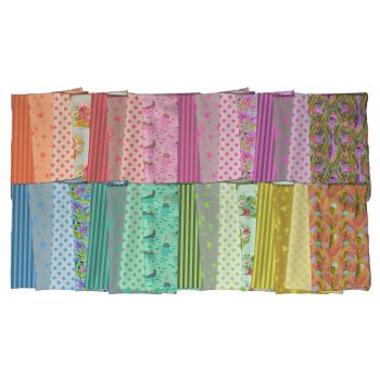 Tula Pink Everglow and Neon True Colors Full Collection 32 Fat Quarter Bundle - Cut By LJF
