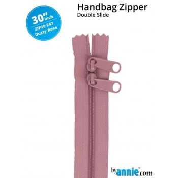 By Annie 30" Handbag Zipper Double Slide Dusty Rose Zip
