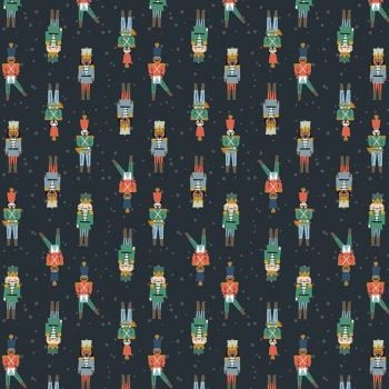 Nutcracker Suite Nutters Phantom Marching Toy Soldiers Christmas Festive Holiday Dear Stella Cotton Fabric