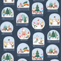 Naughty and I Gnome It Hangin With My Gnomies Moonglight Gnomes Snowglobes Snow Christmas Festive Holiday Dear Stella Cotton Fabric