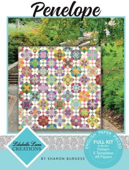 Lilabelle Lane Creations Penelope Quilt Pattern, Complete EPP English Paper Piecing Paper Piece & Template Pack