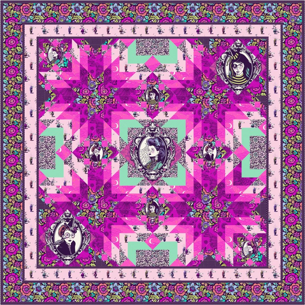 Tula Pink Nightshade Deja Vu Family Magic Quilt Fabric Kit - Pattern Available online from FreeSpirit Fabrics