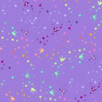 Tula Pink True Colors Fairy Dust Daydream Swallows Spots Stars Cotton Fabric - Pinkerville Selvedge