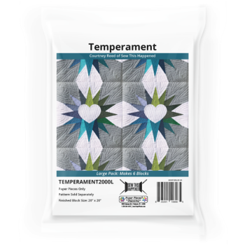 Temperament by Courtney Reed Quilt Pattern & EPP English Paper Piecing Paper Piece Large Pack (Makes 6 Blocks)