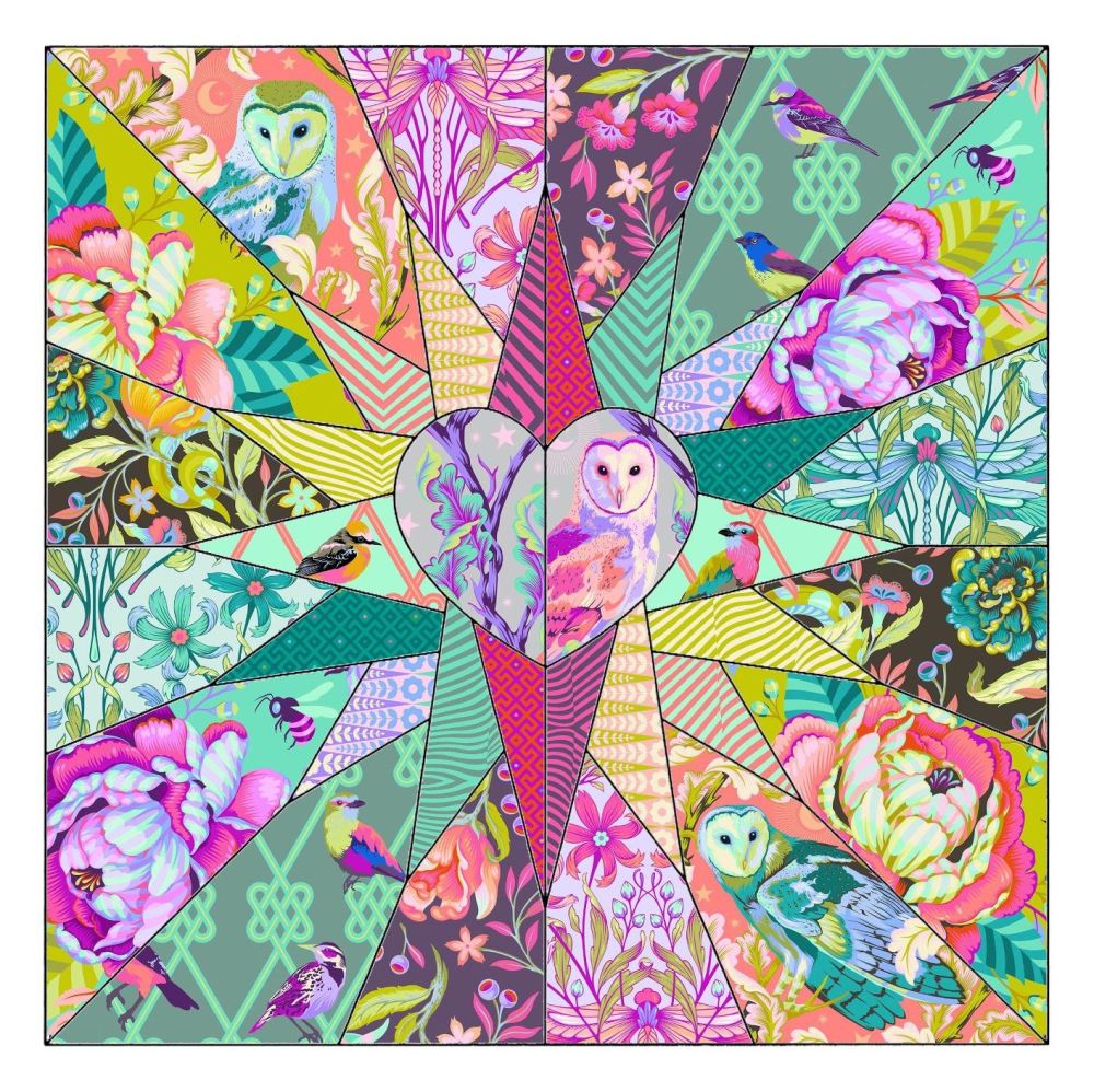 Tula Pink Parisville Moon Garden Kit - Temperament by Courtney Reed Quilt P