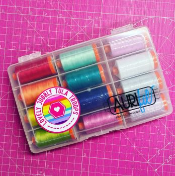 Lovely Jubbly Tula Troops Collection Aurifil Cotton Thread 12 Large 1300m Spool Box