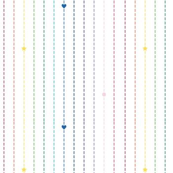 Imagine by Kristy Lea Imagine Dashing Rainbow White Lines Rainbow Geometric Icons Cotton Fabric