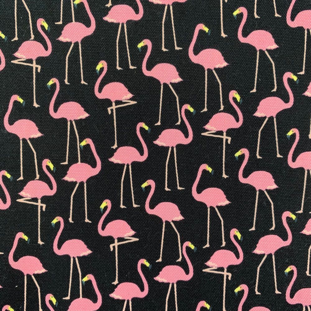 Ganso Flamingo Black Popular Animals Kawaii Flamingo Atuko Cotton Drill Fab