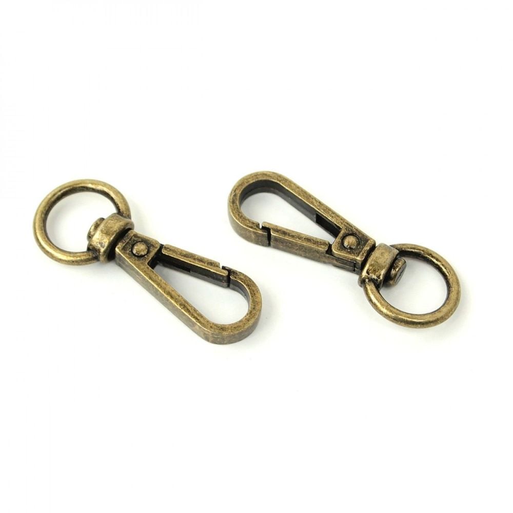 Sallie Tomato 0.5 Swivel Hooks Hardware Antique Brass for Bag and Purse  Making - Set of 2