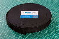 By Annie Strapping 1 Inch Wide Black - Bag Handles and Straps Webbing Black Polypropylene Polypro - Per Metre