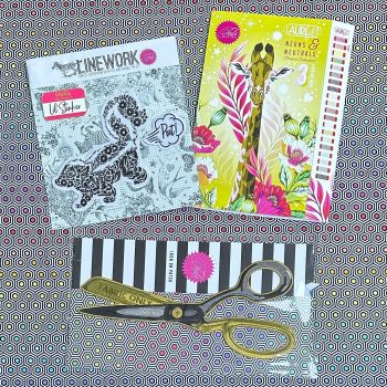 LIMITED EDITION EXCLUSIVE Tula Pink Patch Party Pack - Includes 0.5m Hexy Rainbow Ink & Imperfect Second Everglow Card Art Sleeve