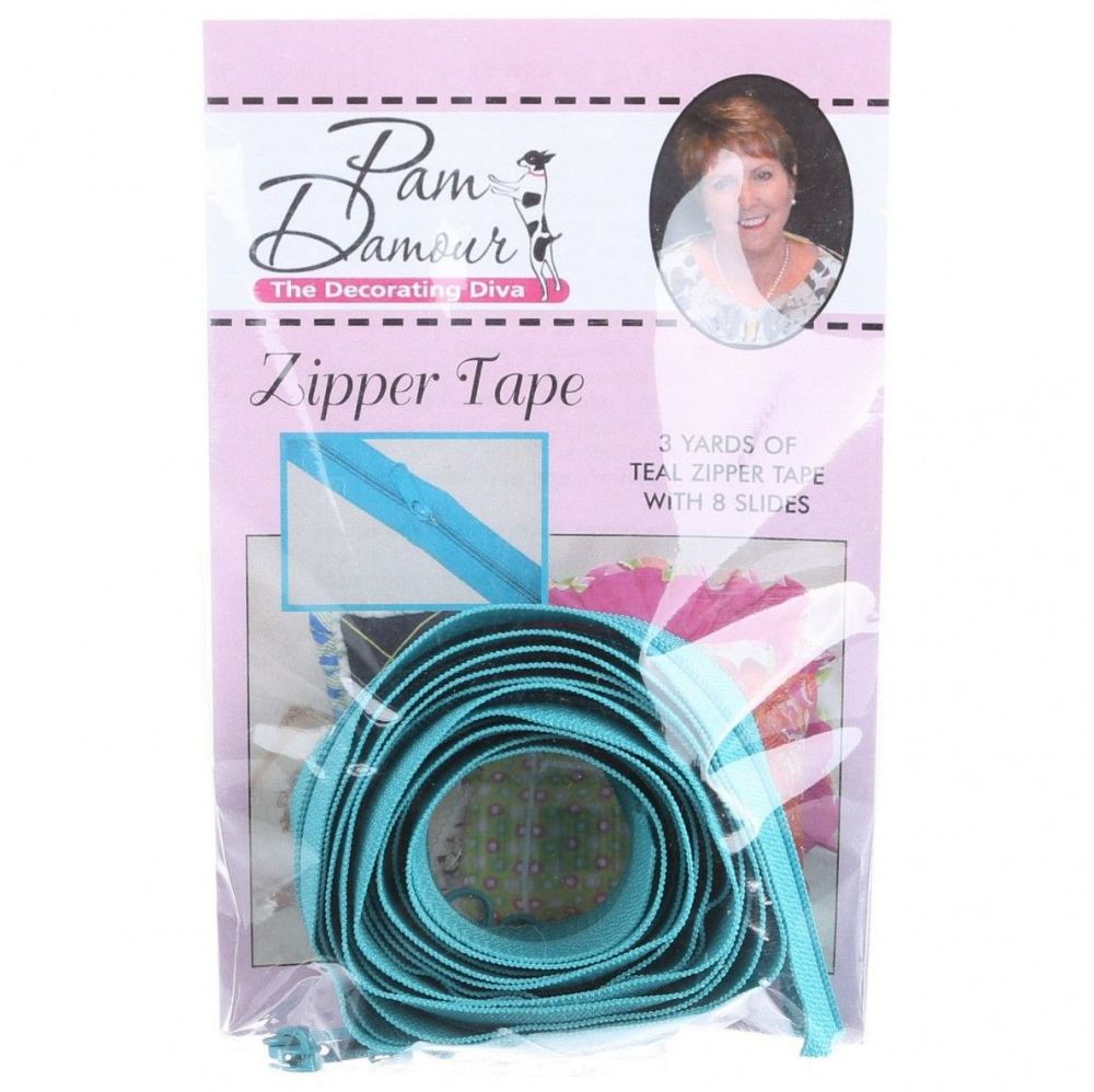 Decorating Diva #4.5 Zippers By The Yard 3 Yard Pack - Teal Turquoise plus 