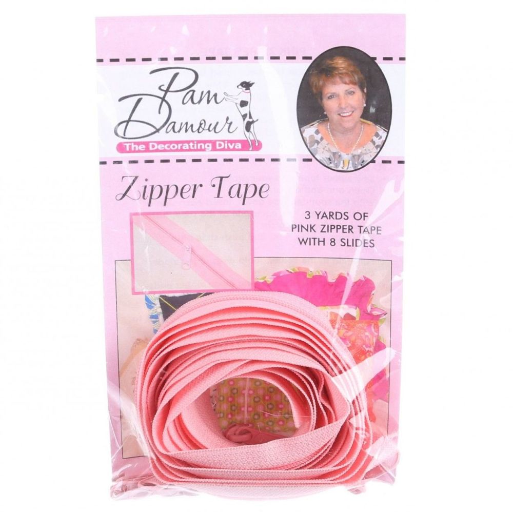 Decorating Diva #4.5 Zippers By The Yard 3 Yard Pack - Pink plus 8 Matching