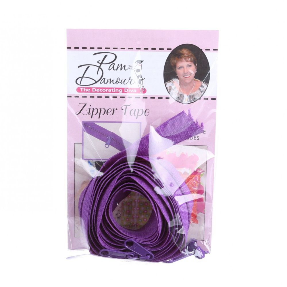 Decorating Diva #4.5 Zippers By The Yard 3 Yard Pack - Purple plus 8 Matchi
