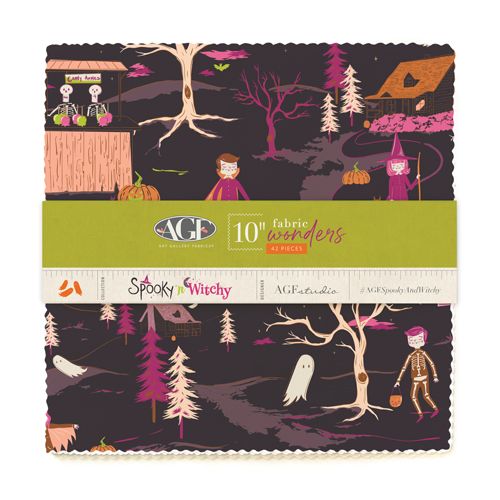 Spooky 'n Witchy Halloween Full Collection Art Gallery Fabrics Layer Cake C