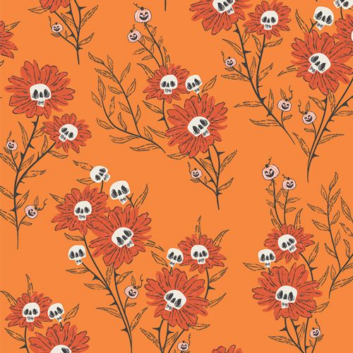 Spooky 'n Witchy Halloween Wicked Blooms Spice Art Gallery Fabrics Cotton F