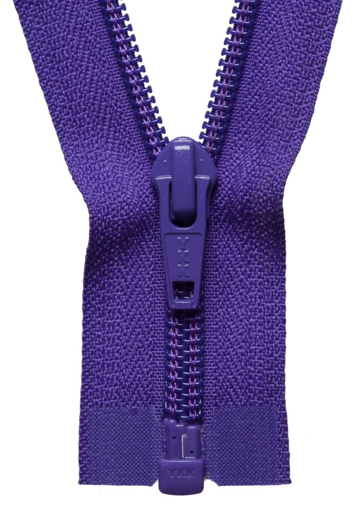 YKK Nylon Open End Zip 25cm 10" Pouch Zipper Zip - Purple 218