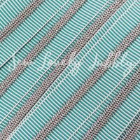 Sew Lovely Jubbly Turquoise and White Stripe #5 Nylon Coil Striped Zippers with Silver Coil - 2 Metres Continuous Length Handbag