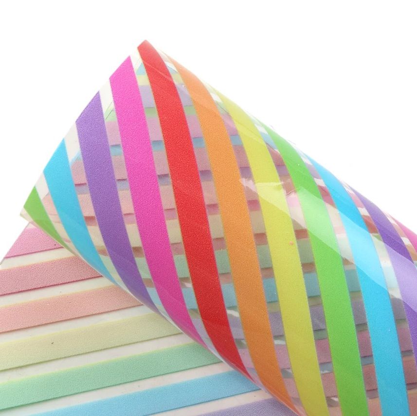 Sew Lovely Jubbly Printed TPU Vinyl Rainbow Stripes - 30cm x 120cm