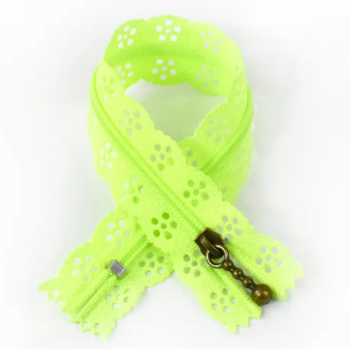 Lace Nylon Light-Weight Closed End Zip 25cm 10" Pouch Zipper Zip - Dayglo Neon