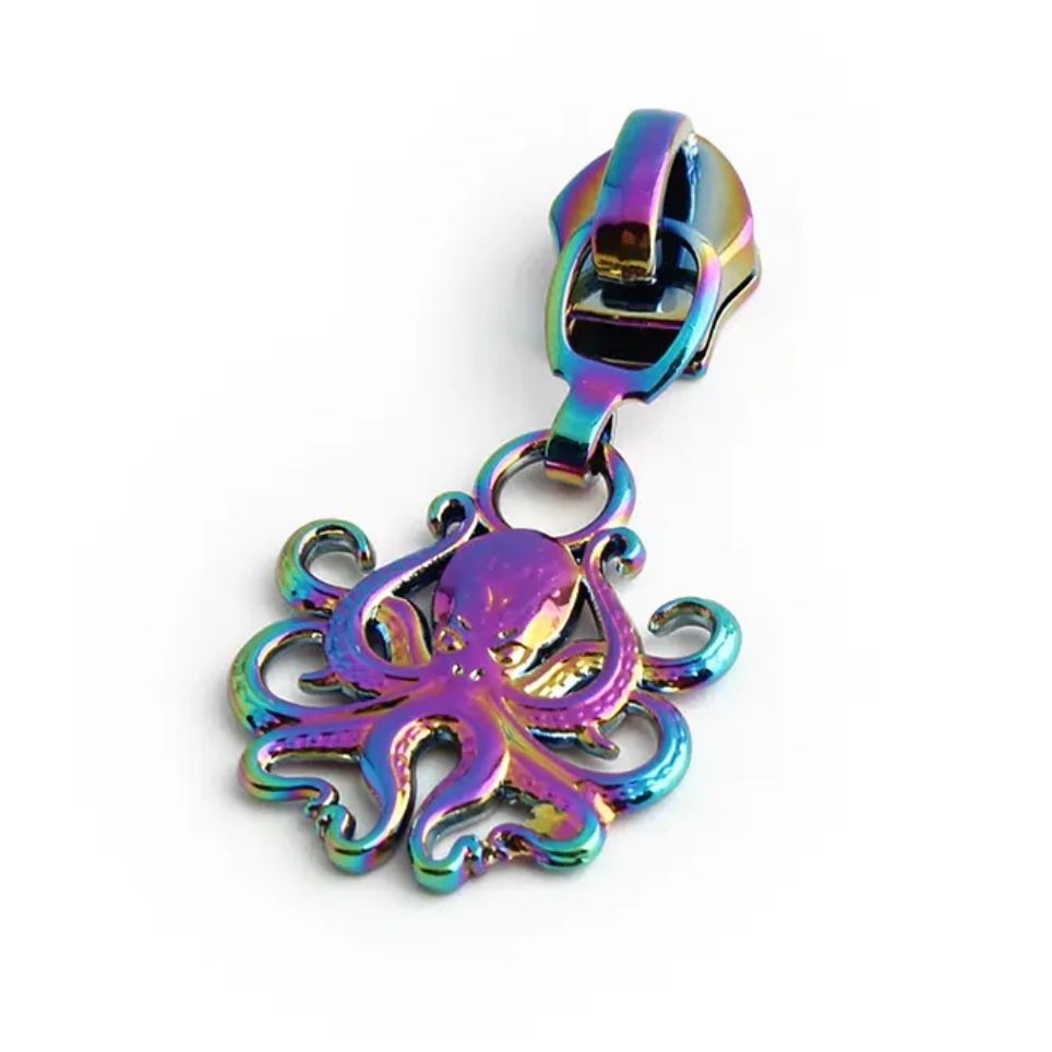 Sew Lovely Jubbly Rainbow Octopus #5 Zipper Pulls - Pack of 5