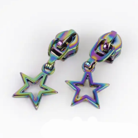Sew Lovely Jubbly Rainbow Cutout Star #5 Zipper Pulls - Pack of 5