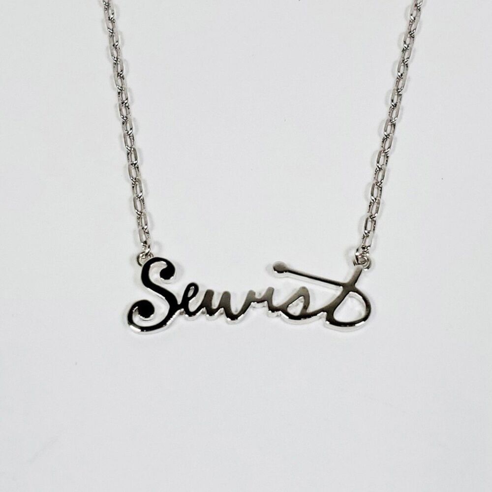 The Quilt Spot 'Sewist' Necklace - Silver
