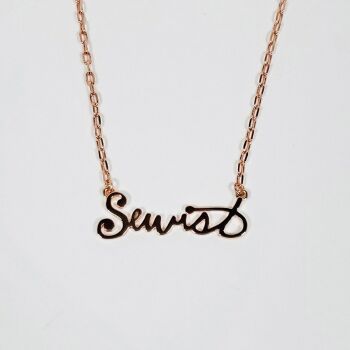 The Quilt Spot 'Sewist' Necklace - Rose Gold