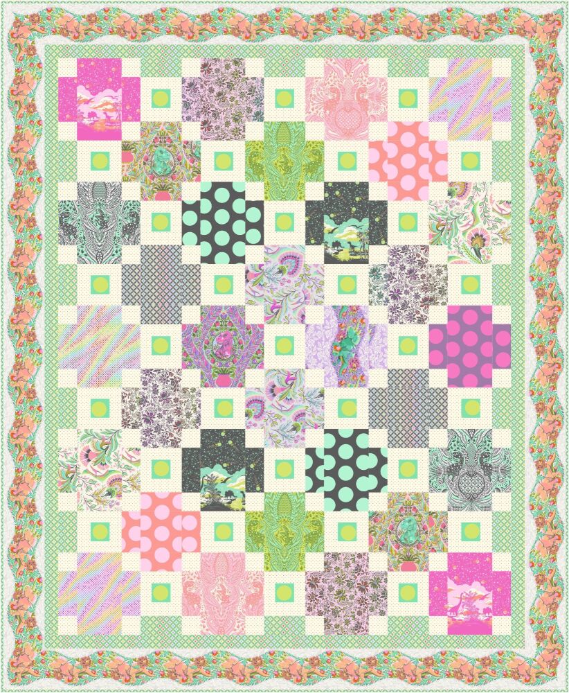 PRE-ORDER MAY 2023 Tula Pink ROAR! Jurassic Party Quilt Kit £190 - Pattern 