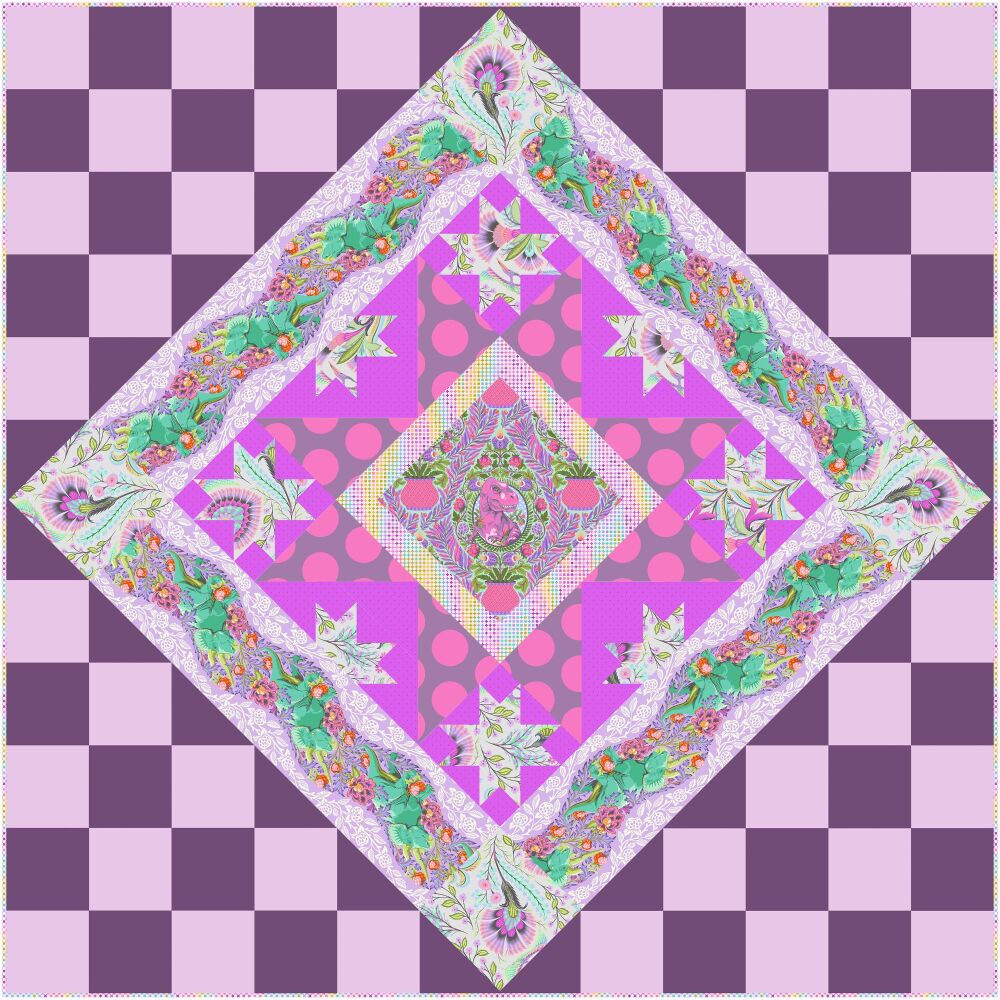PRE-ORDER MAY 2023 Tula Pink ROAR! Aster Moonflower Quilt Kit £330 by FreeS