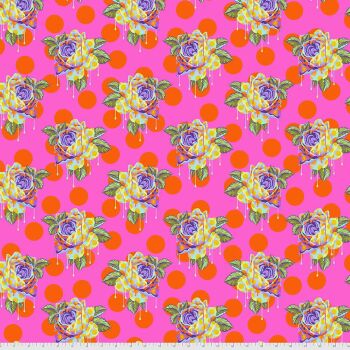 FULL BOLT 13.7m Tula Pink Curiouser Painted Roses Daydream Cotton Fabric - SHIPPING RESTRICTIONS