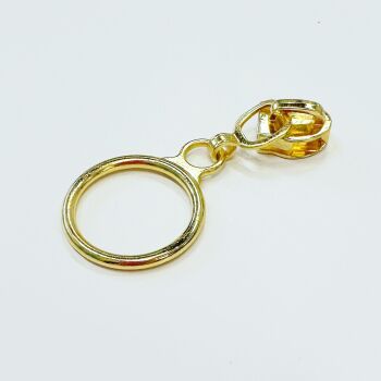 Sew Lovely Jubbly Gold Ring #5 Zipper Pulls - Pack of 5