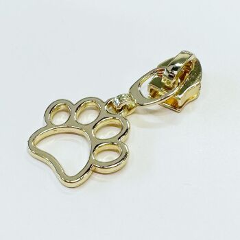 Sew Lovely Jubbly Gold Paw #5 Zipper Pulls - Pack of 5