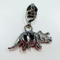 Sew Lovely Jubbly Nickel Triceratops Dinosaur #5 Zipper Pulls - Pack of 5