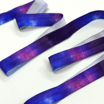 Sew Lovely Jubbly 5/8 inch 15mm Fold-Over Elastic Galaxy - sold per yard