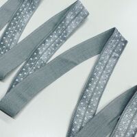 Sew Lovely Jubbly 5/8 inch 15mm Fold-Over Elastic Grey Polka Dot - sold per yard
