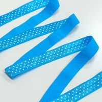 Sew Lovely Jubbly 5/8 inch 15mm Fold-Over Elastic Blue Polka Dot - sold per yard