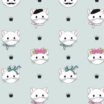Purrfect Day Cats Faces on Black Cotton Fabric by the Yard by Windham  Fabrics