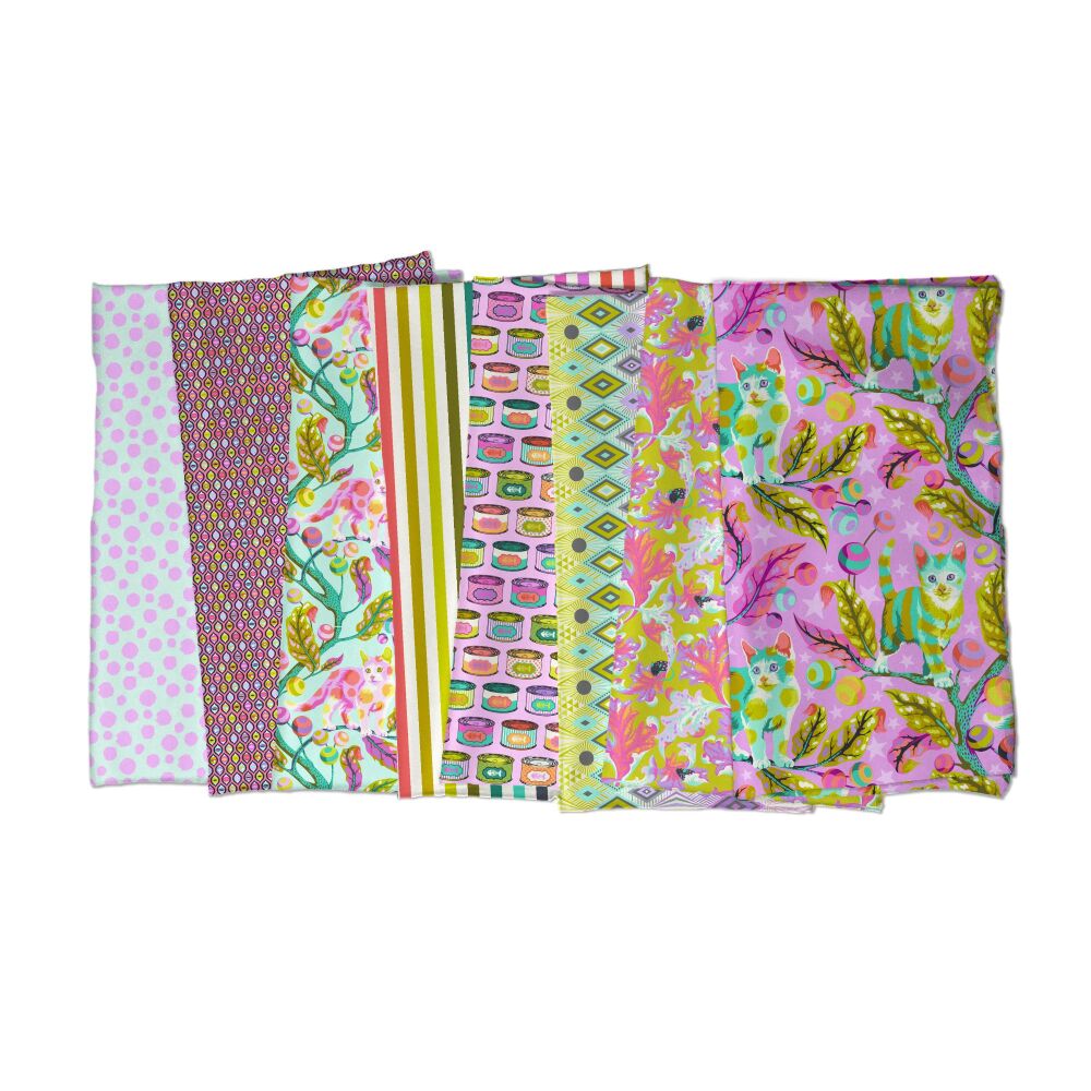 PRE-ORDER AUGUST 2024 Tula Pink Tabby Road Deja Vu Full Collection 8 Cotton Fabric 2 Metre Bundle £240