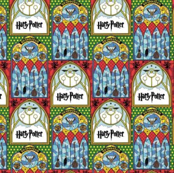 DESTASH 3.4m Harry Potter Stained Glass Quidditch Hogwarts Magical Wizard Witch Cotton Fabric Wizarding World Collection