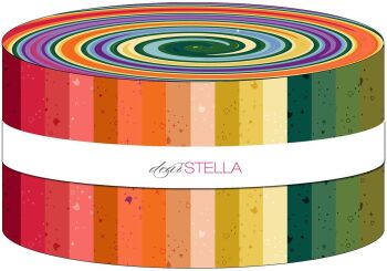 Dear Stella Pammie Jane Kitty Litter Design Roll Rainbow 40 Quilting Strips Cotton Fabric Jelly Roll