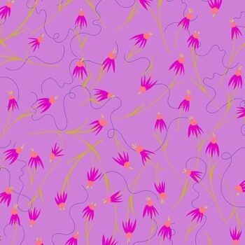 Wildflowers Coneflowers Lilac Alison Glass 671P Cotton Fabric