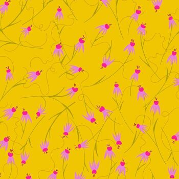 Wildflowers Coneflowers Sunshine Alison Glass 671Y Cotton Fabric